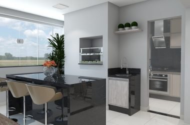 balcony, kitchen, 3d